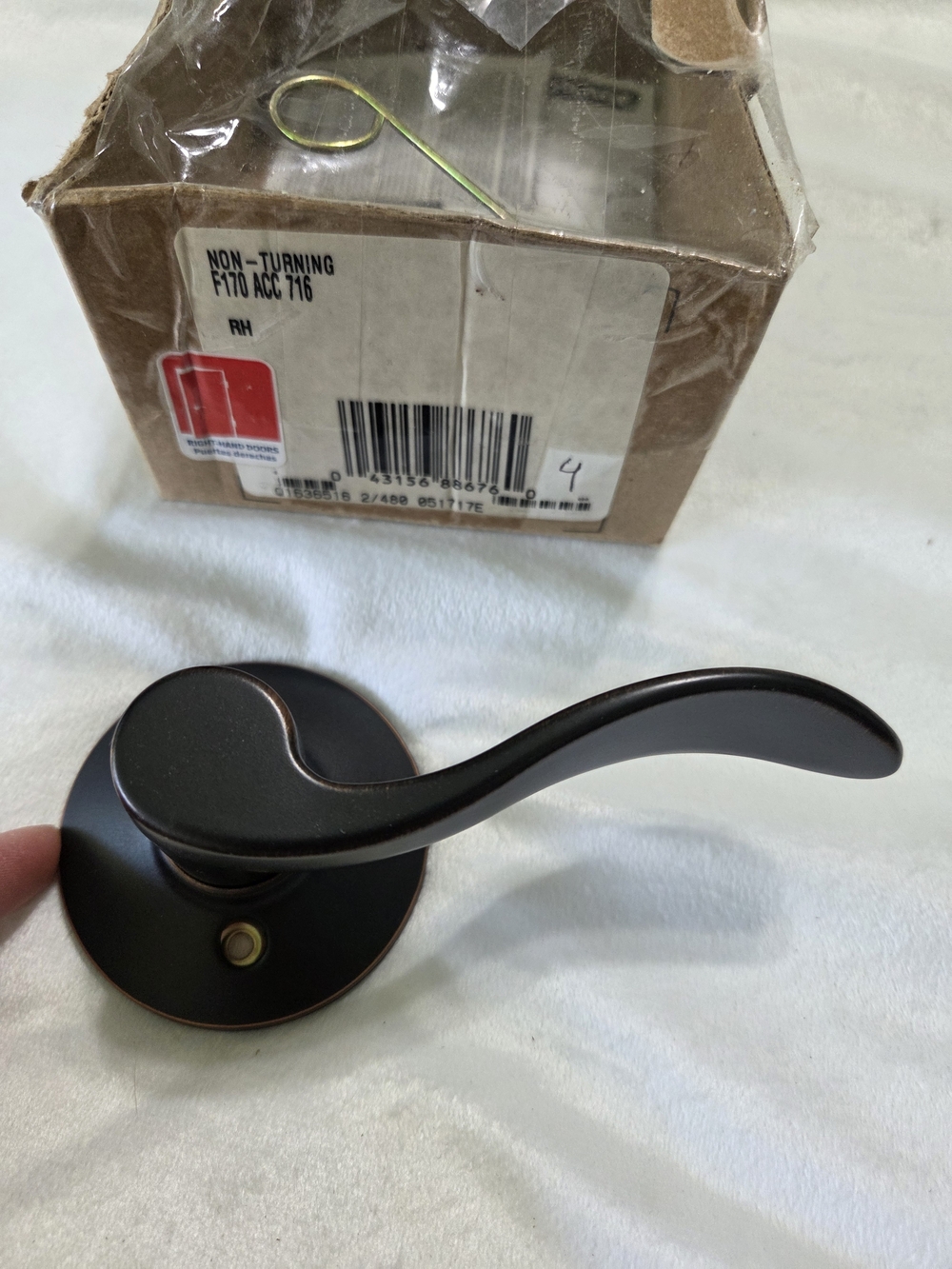 Schlage Oil Rubbed Bronze Right-Hand Dummy Door Lever